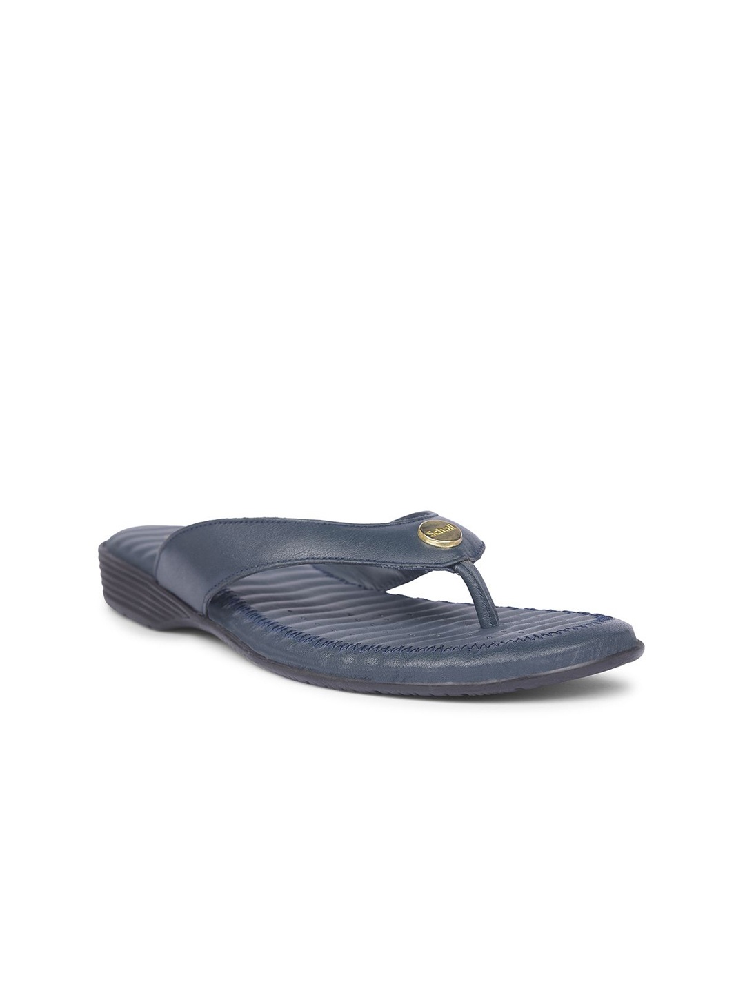

Scholl Women T-Strap Flats, Navy blue