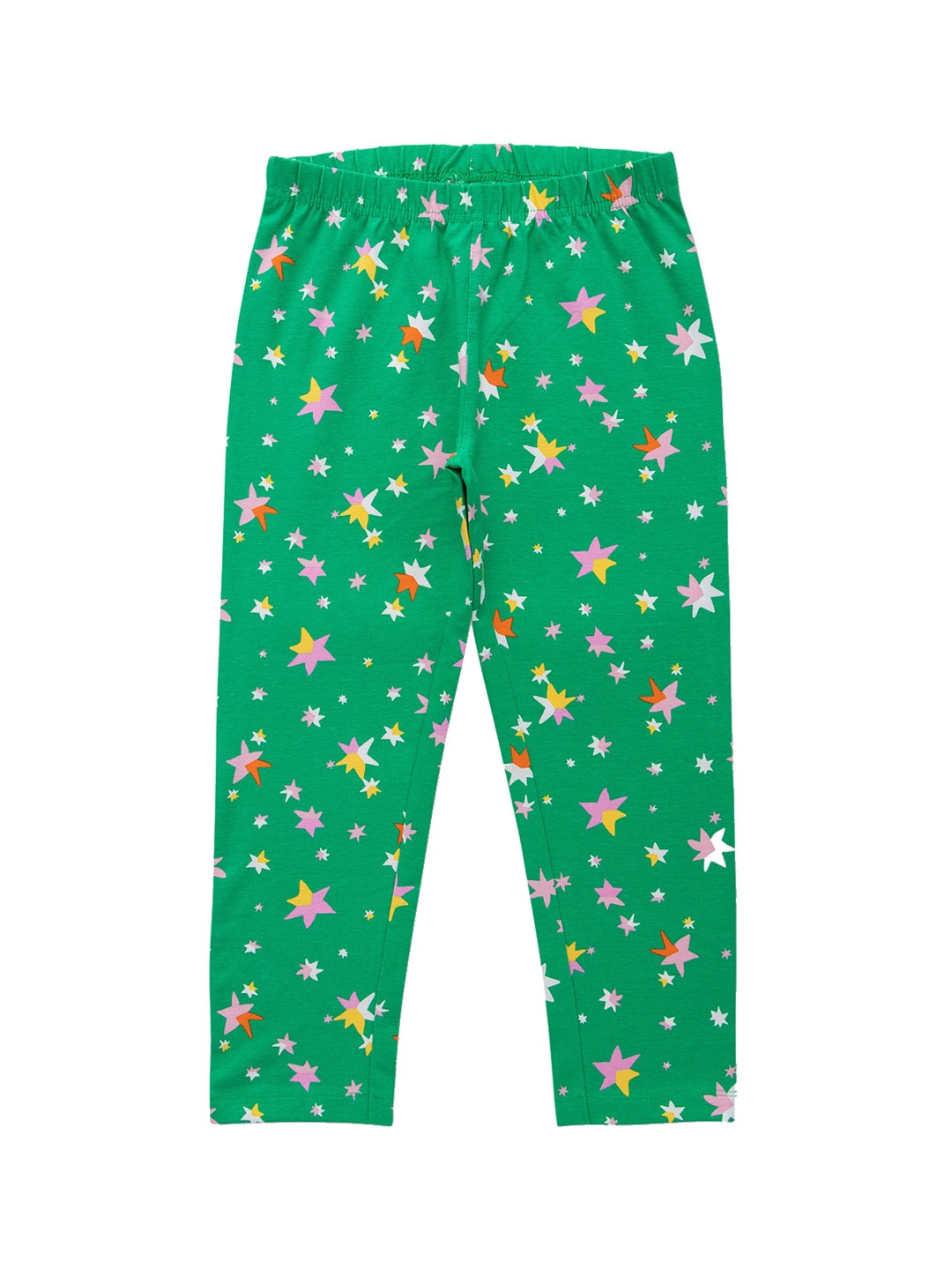 

JusCubs Girls Printed Cotton Trousers, Green