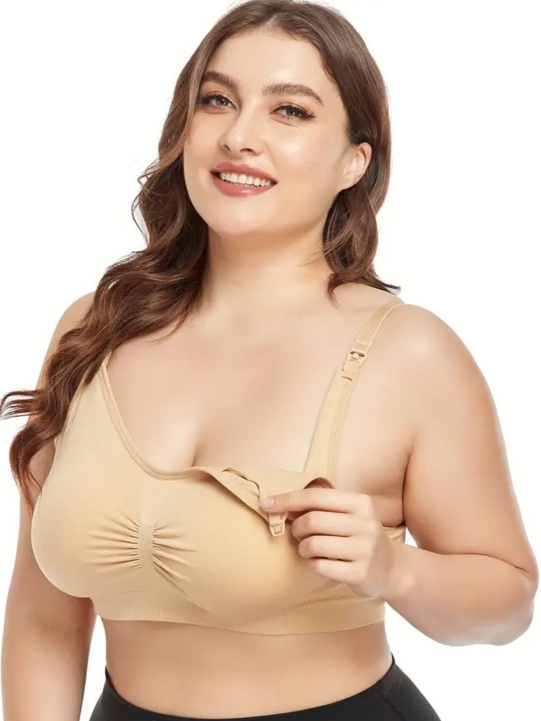 

Poftik Full Coverage Non-Wired Maternity Bra-360 Degree Support, Beige