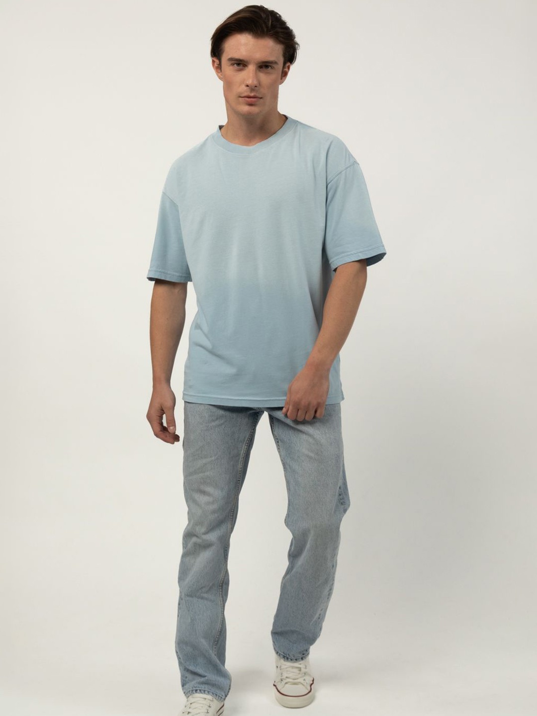 

PURPLE POTATO Men Tie And Dye Printed T-shirt, Blue