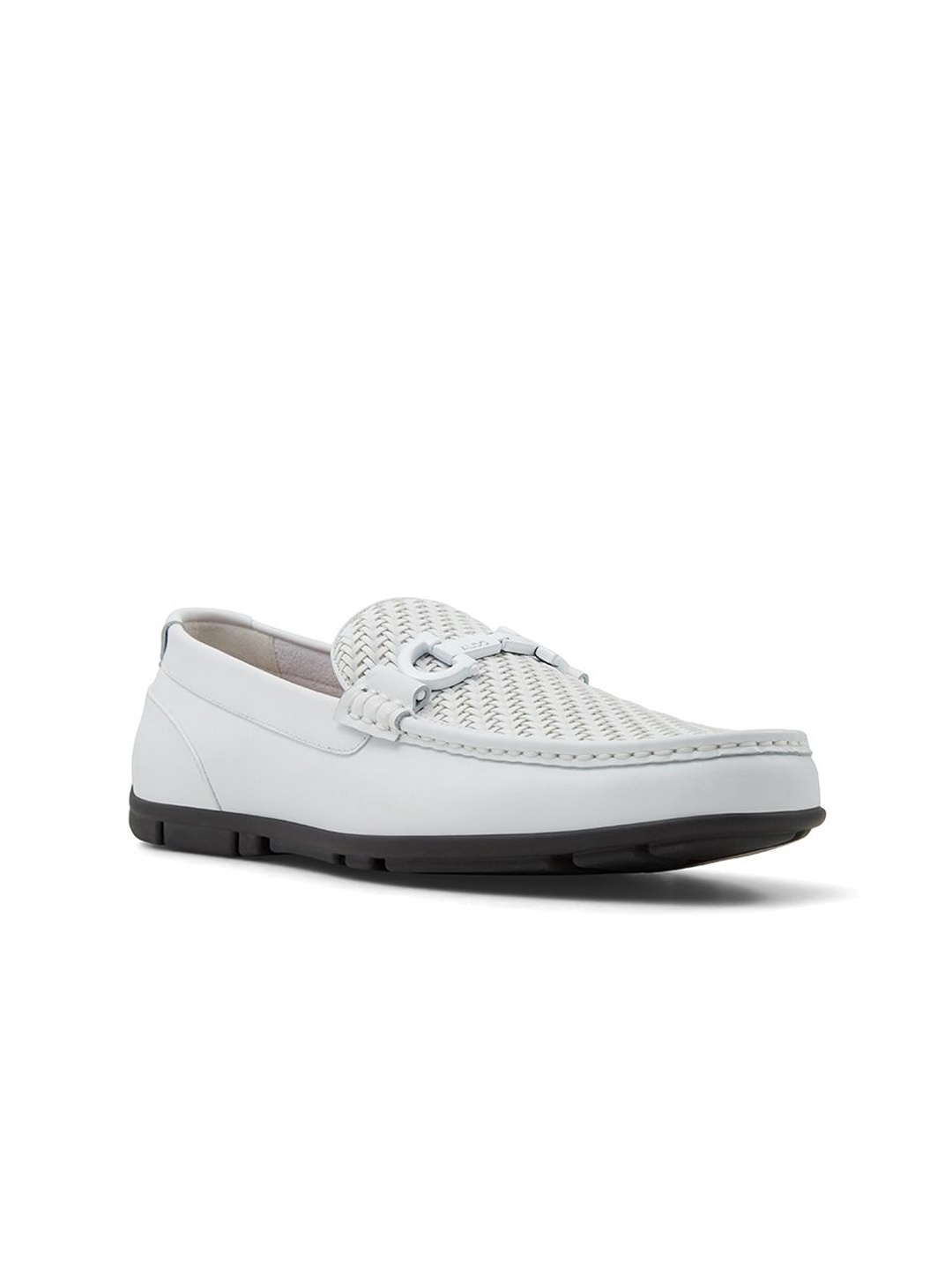 

ALDO Orlovoflexx Textured Leather Formal Loafers, White