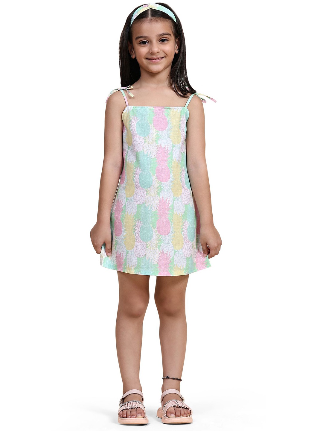 

BAESD Printed Linen A-Line Dress, Multi