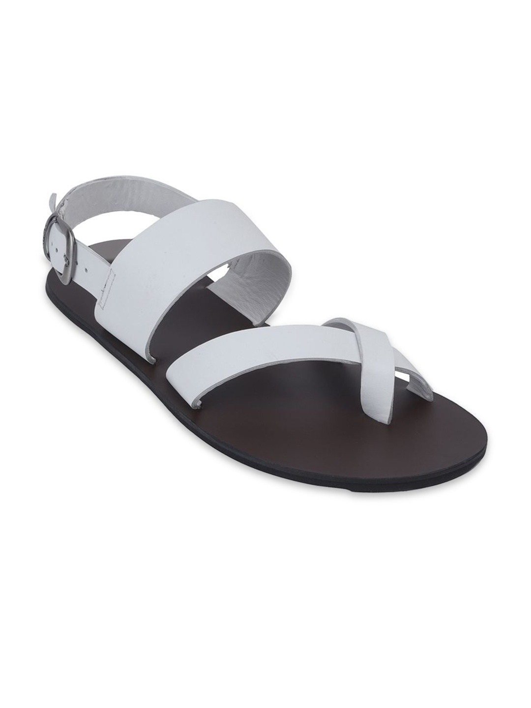 

Metro Men Leather Buckle Comfort Sandals, White