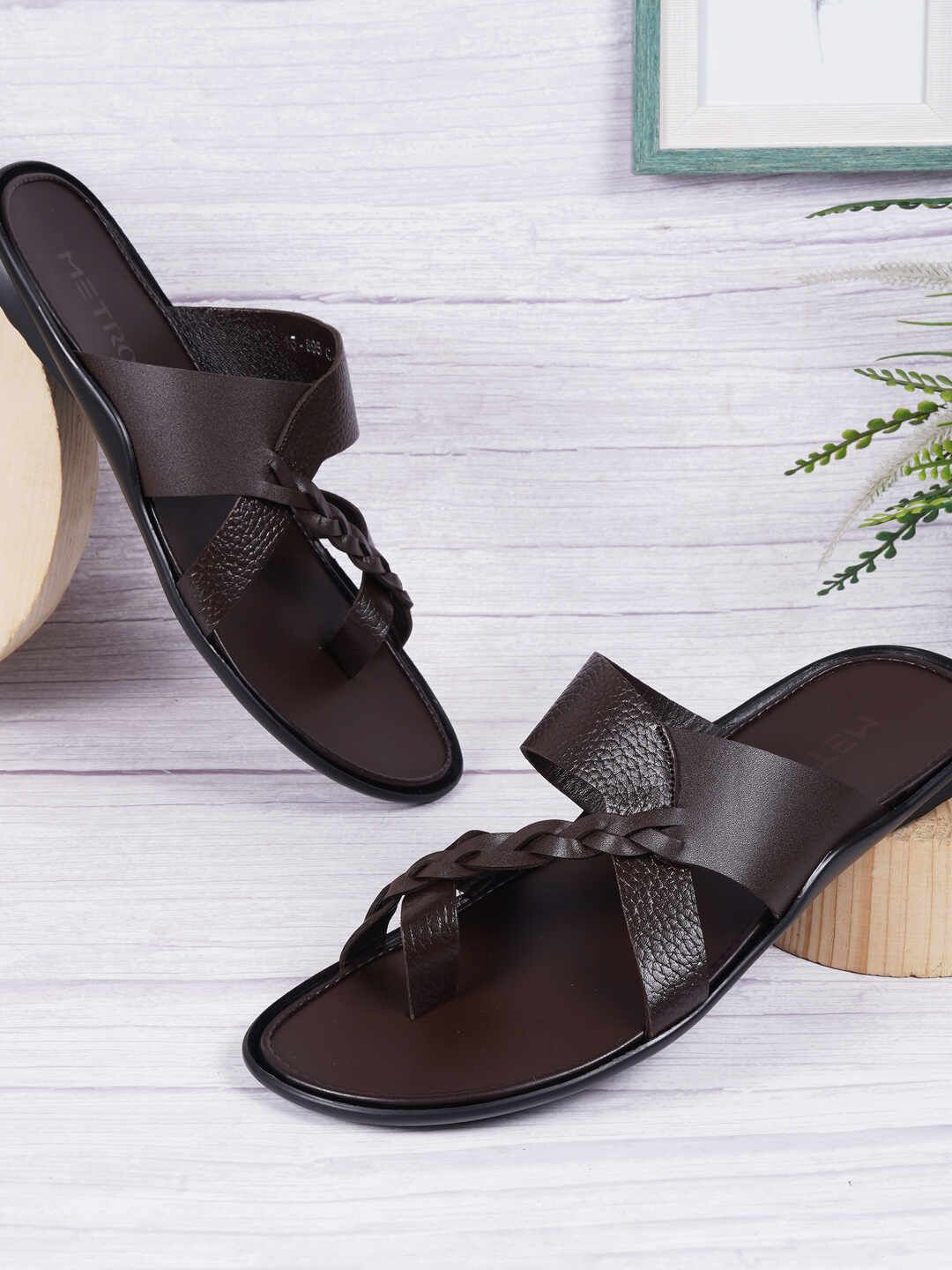

Metro Men Leather Comfort Sandals, Brown