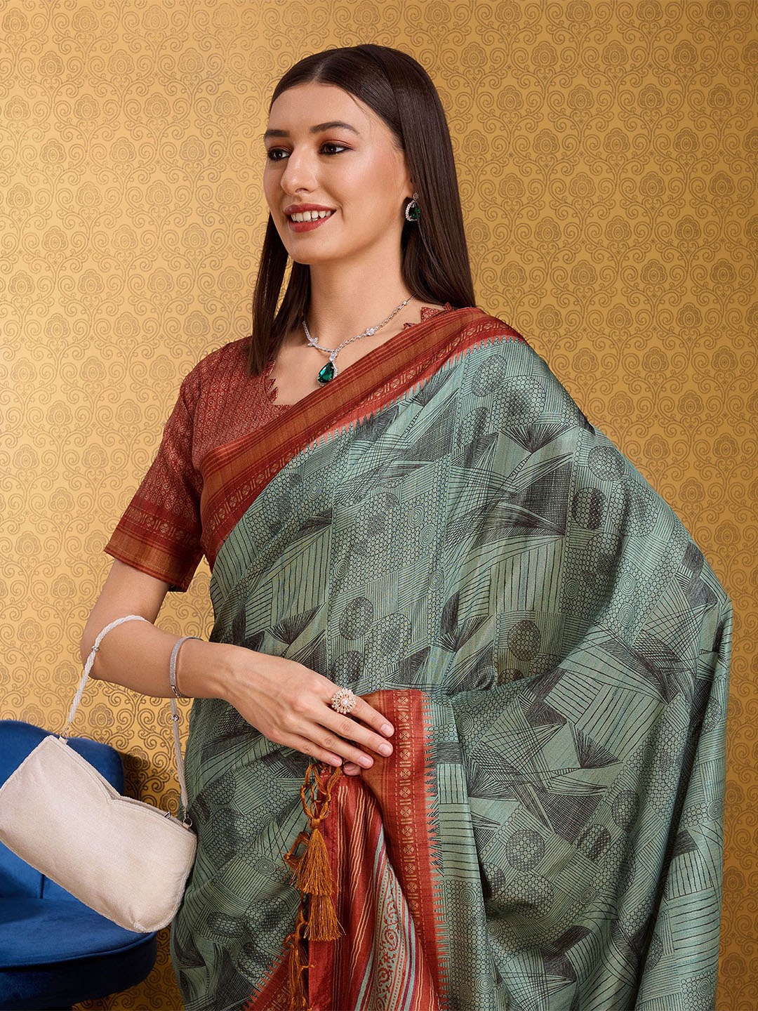 

DOI MOI Ethnic Motifs Sambalpuri Saree, Grey