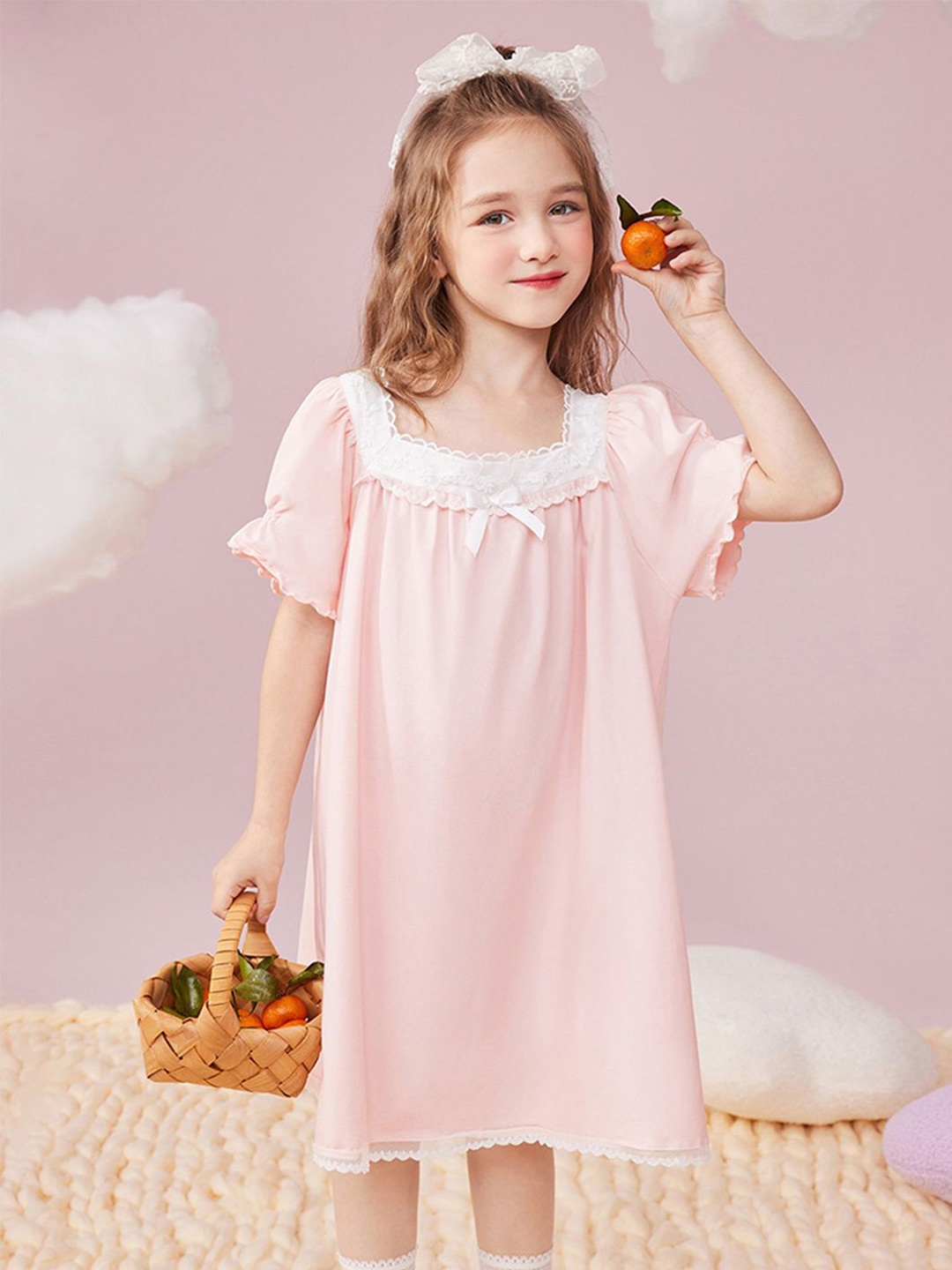 

INCLUD Puff Sleeve A-Line Dress, Pink