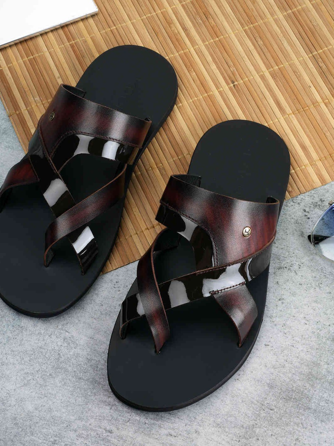 

Mochi Men Leather Comfort Sandals, Brown