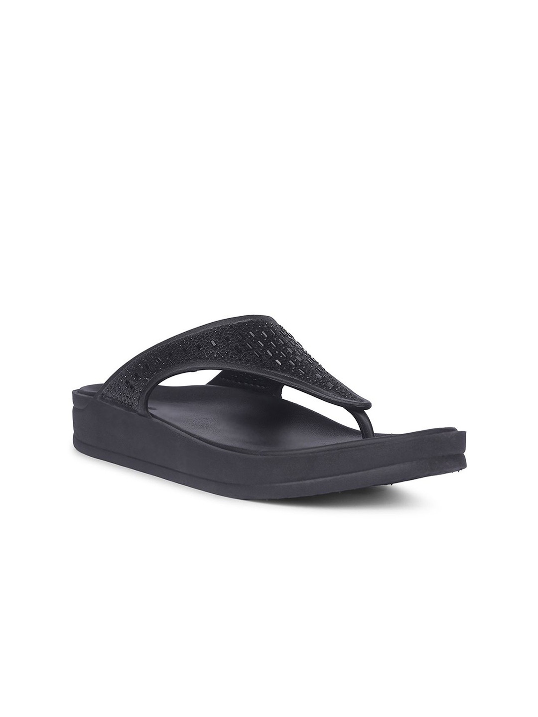 

Bata Embellished Open Toe Comfort Heels, Black