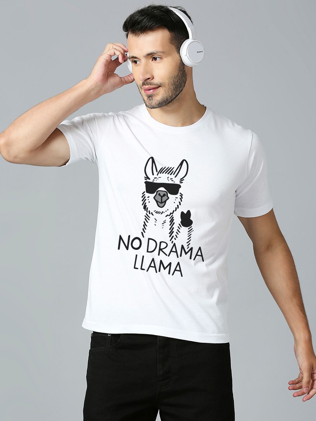 

MOD ECRU Unisex Graphic Printed Round Neck Cotton T-shirt, White