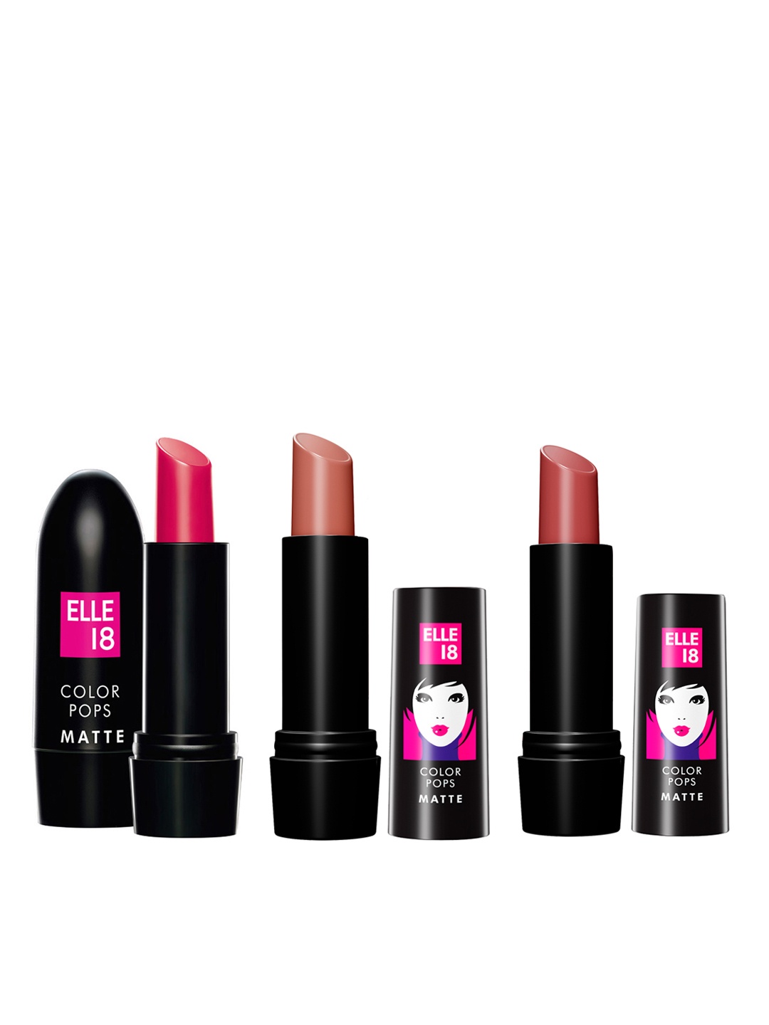 

ELLE 18 Set of 3 Color Pop Matte Lip Color, Maroon