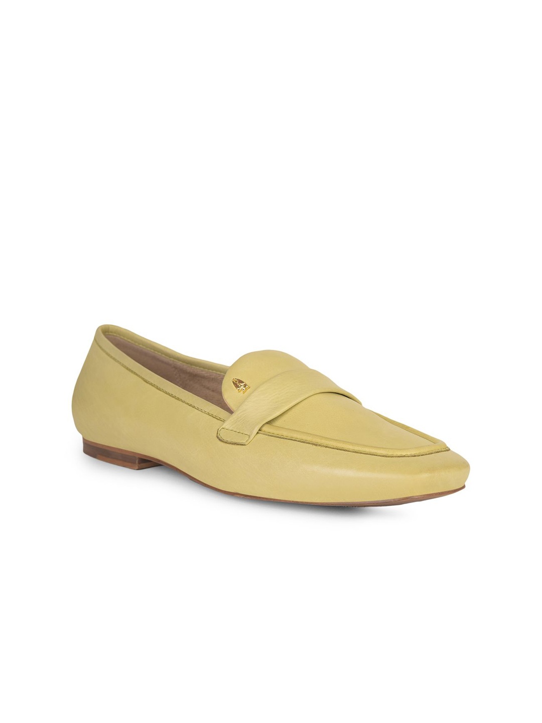 

Hush Puppies Women Round Toe Comfort Insole Leather Loafers, Yellow