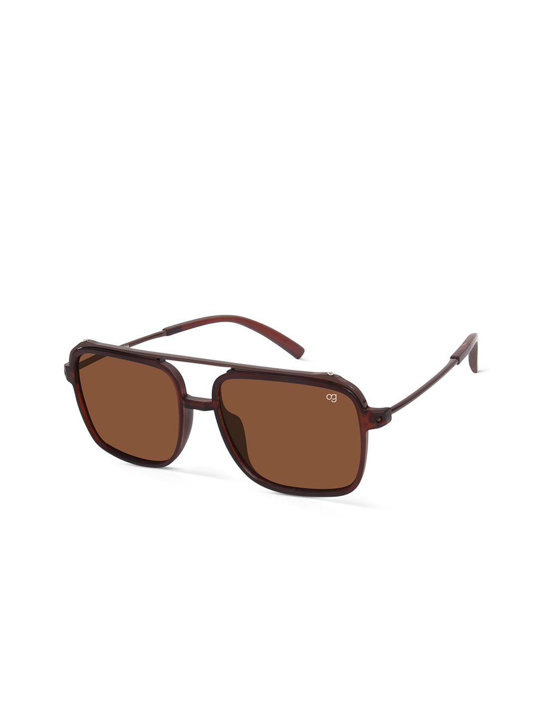 

Woggles Unisex Square Sunglasses with Polarised Lens WOBS-PSQ-3502C3, Brown