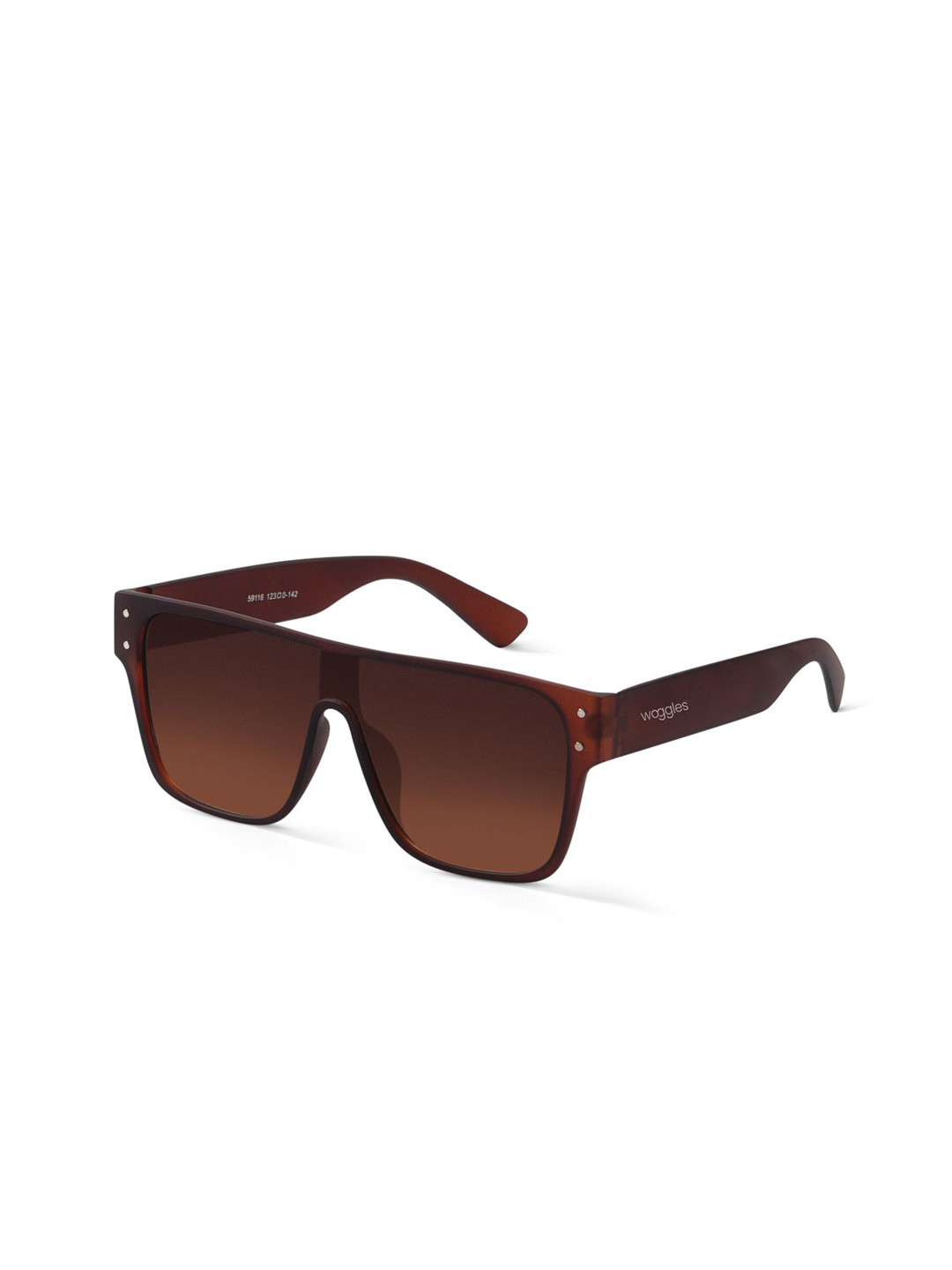 

Woggles Unisex Oversized Sunglasses with Polarised Lens WONS-POS-59116C4, Brown