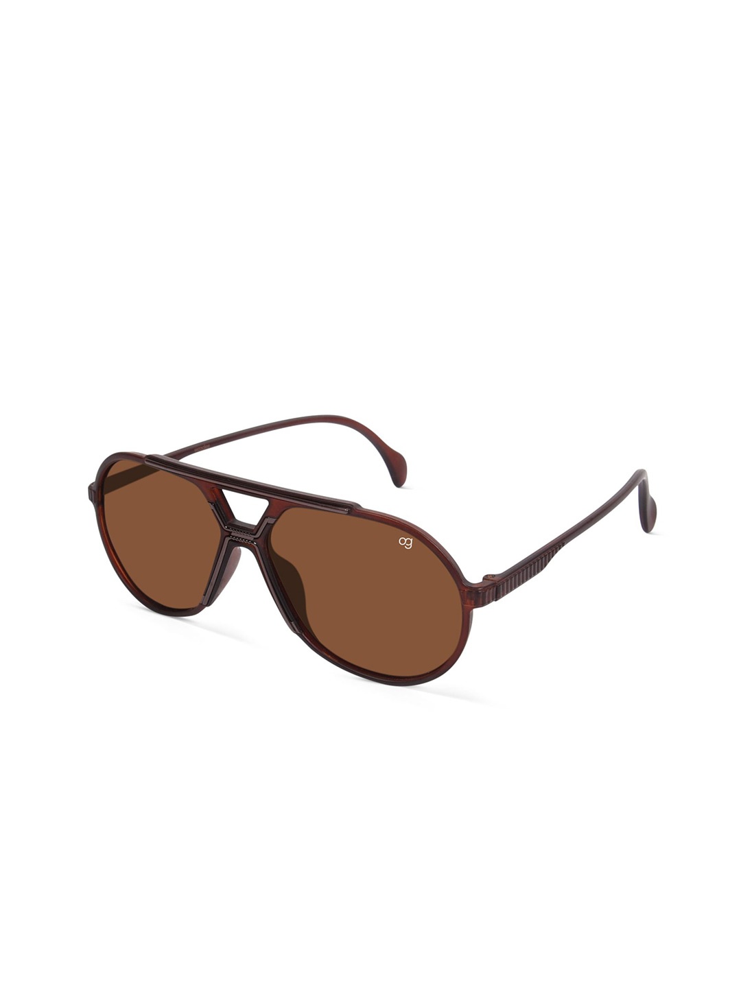 

Woggles Unisex Aviator Sunglasses with Polarised Lens WOBS-PAV-3514C3, Brown