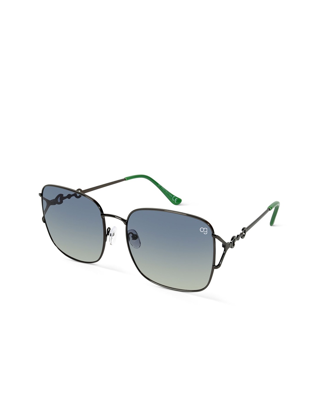 

Woggles Women Rectangle Sunglasses With Polarised Lens WOCV-MSQ-57016C2, Blue