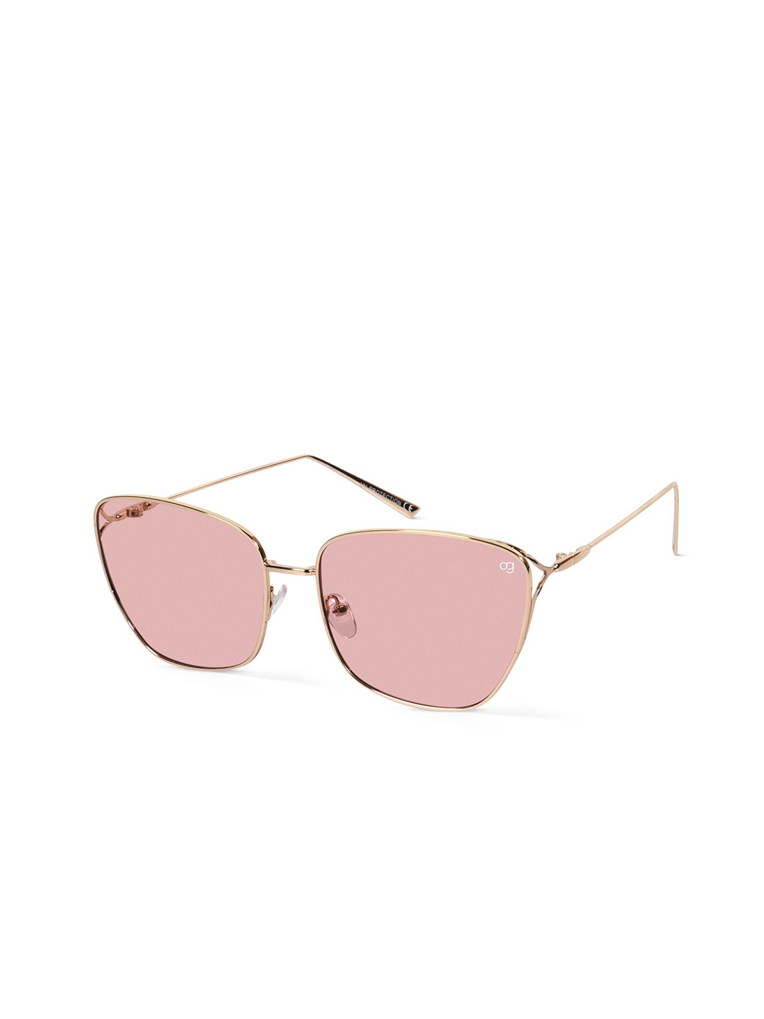 

Woggles Women Cateye Sunglasses with Polarised Lens WOCV-MCE-60016C4, Pink