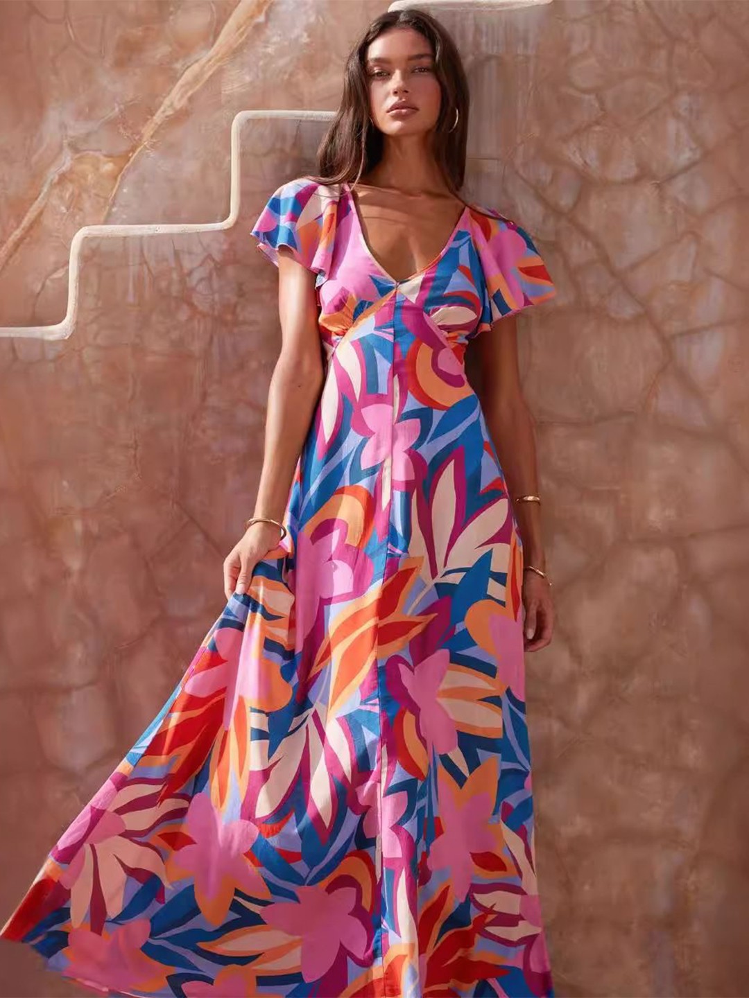 

StyleCast x Revolte Floral A-Line Dress, Fuchsia