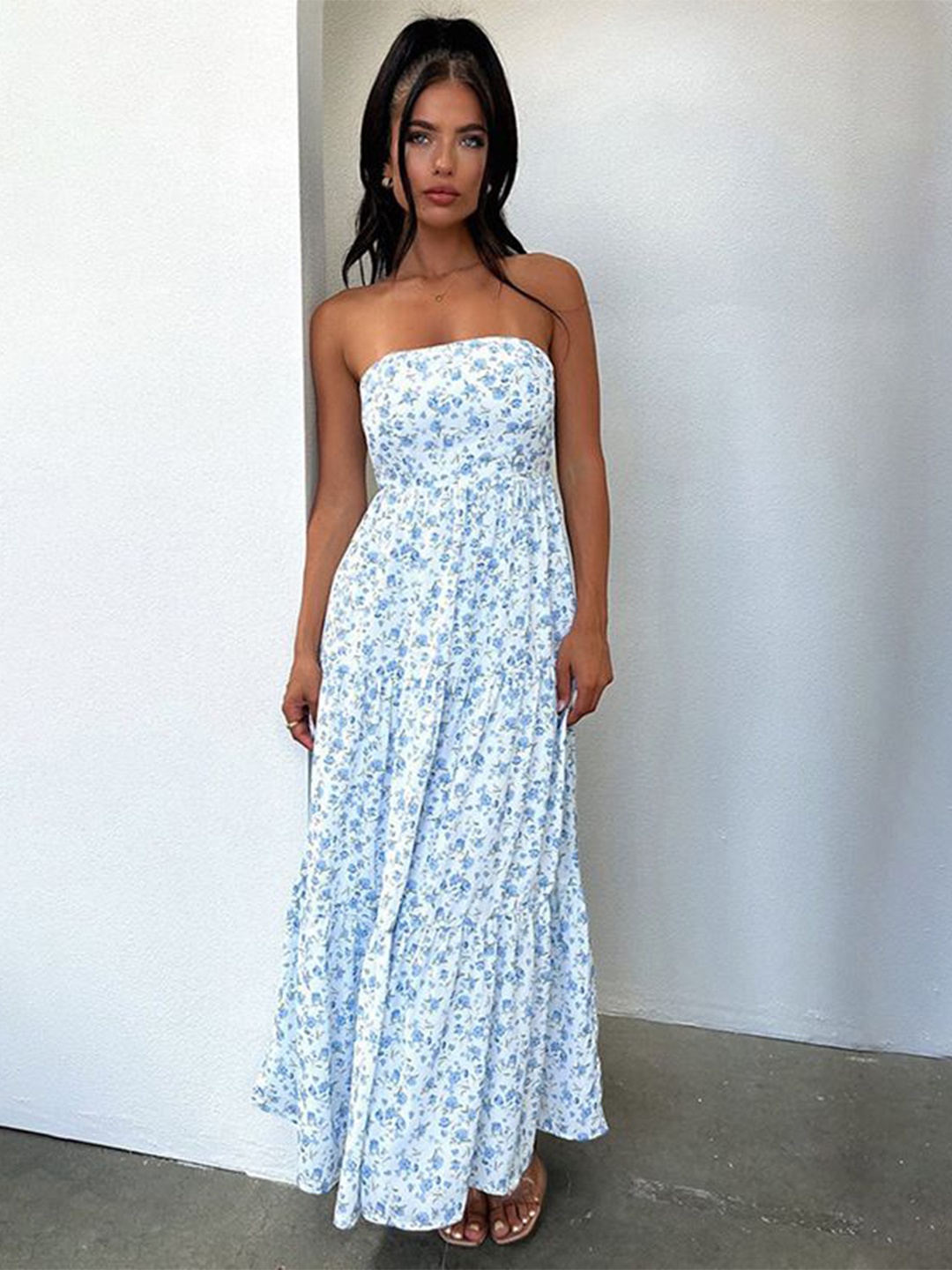 

StyleCast x Revolte Floral Print Sleeveless Maxi Dress, Blue