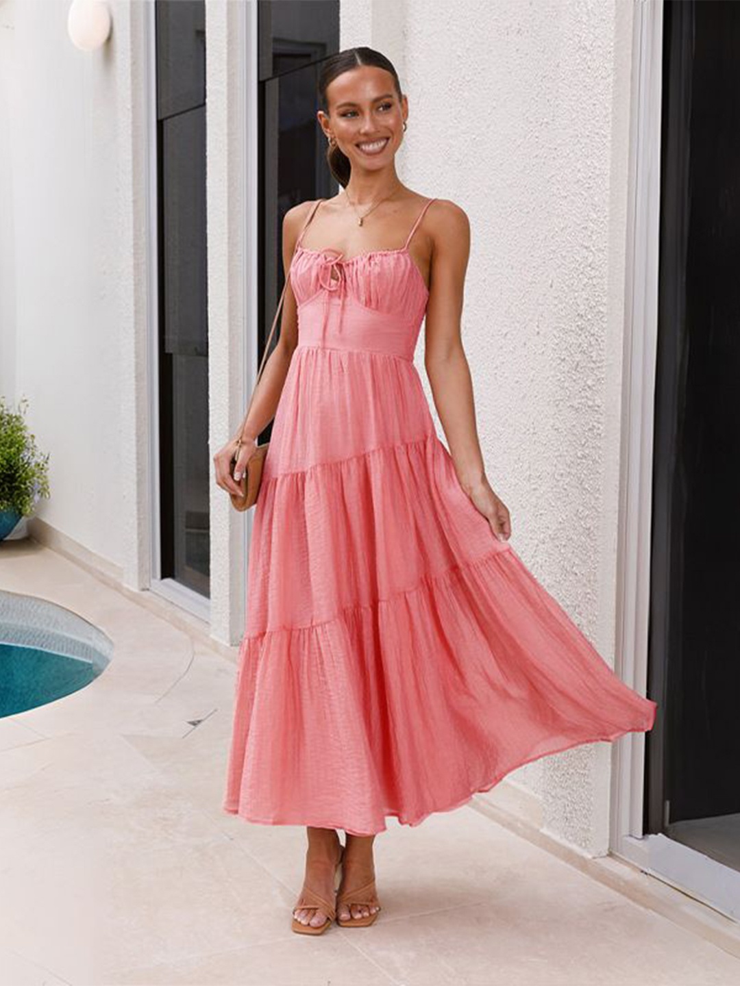

StyleCast x Revolte Layered Maxi Dress, Pink