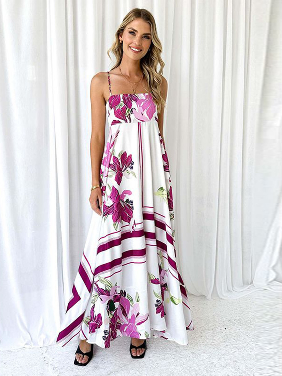 

StyleCast x Revolte Floral Print Maxi Dress, Fuchsia