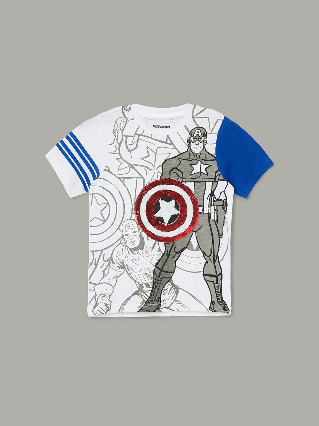 

Fame Forever by Lifestyle Boys Captain America T Shirt, White