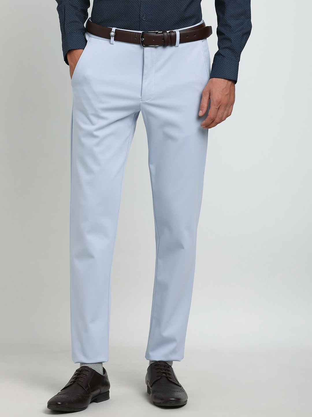 

Turtle Men Tailored Slim Fit Formal Trousers, Blue