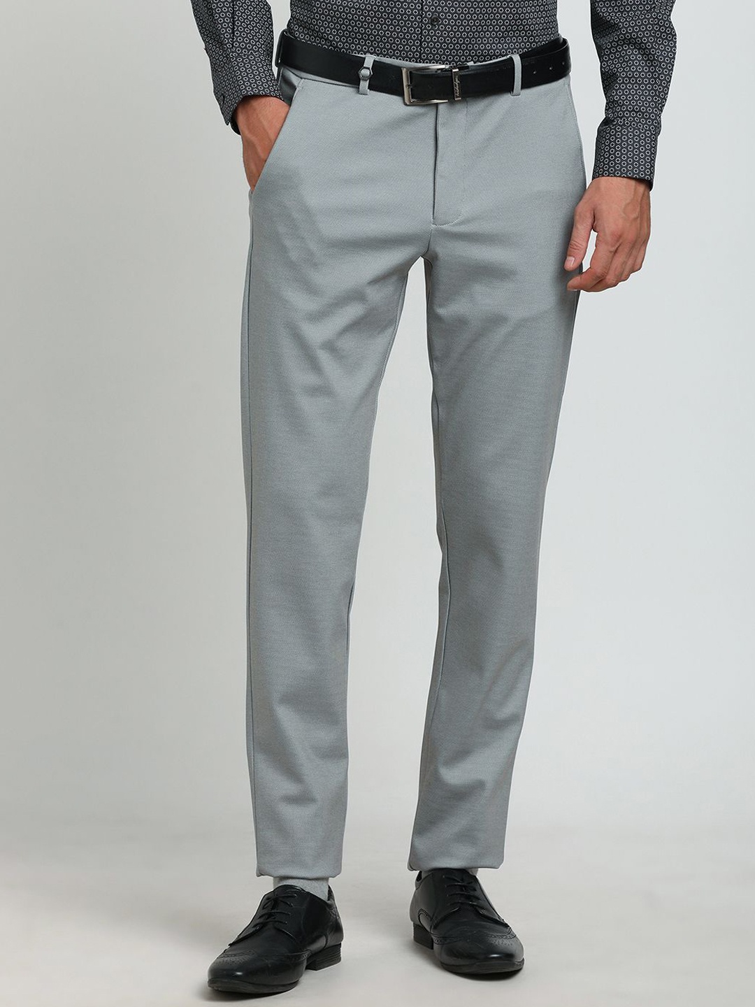 

Turtle Men Tailored Slim Fit Trousers, Grey