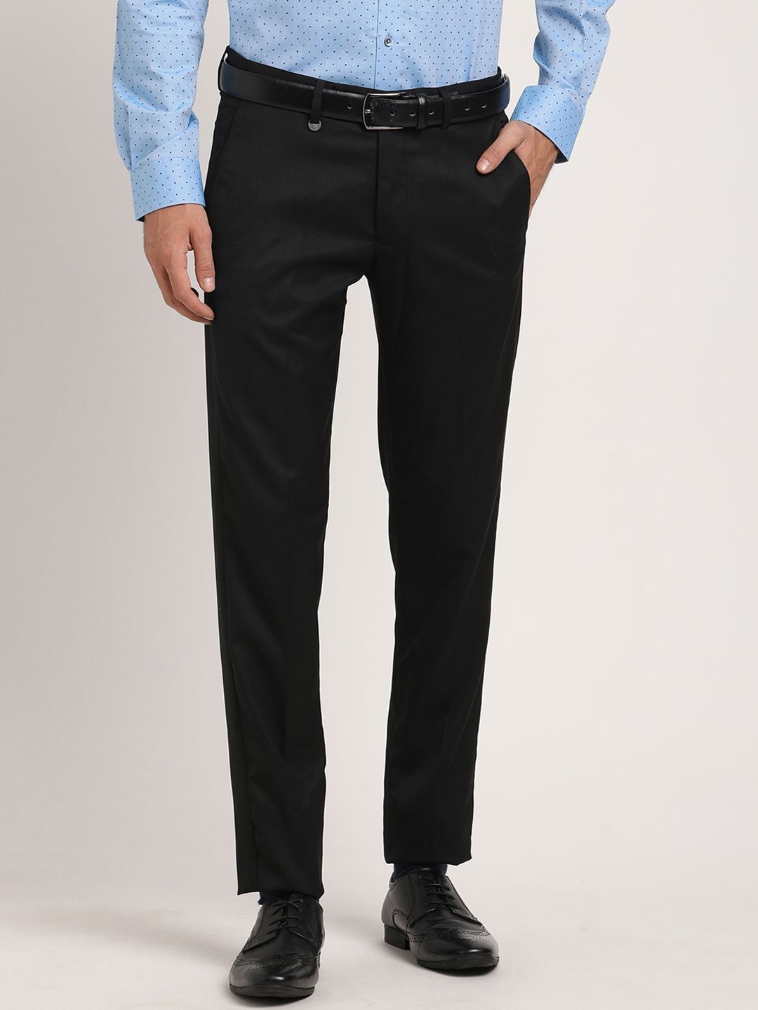 

Turtle Men Tailored Skinny Fit Trousers, Black