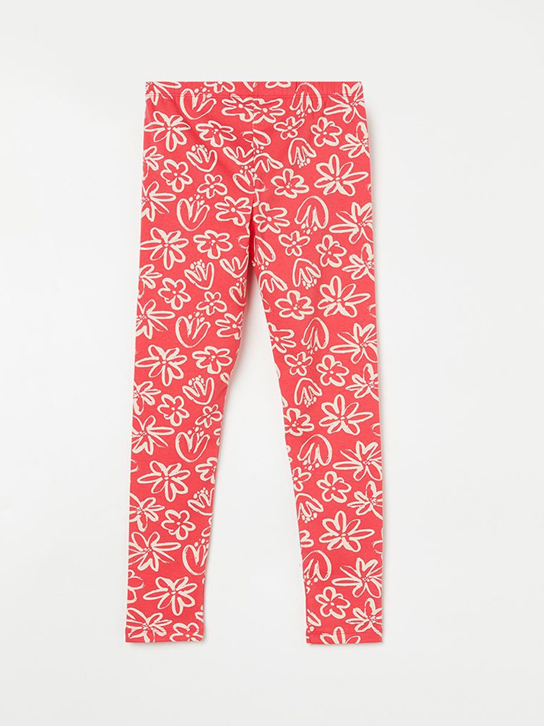

Fame Forever by Lifestyle Printed Ankle-Length Leggings, Coral