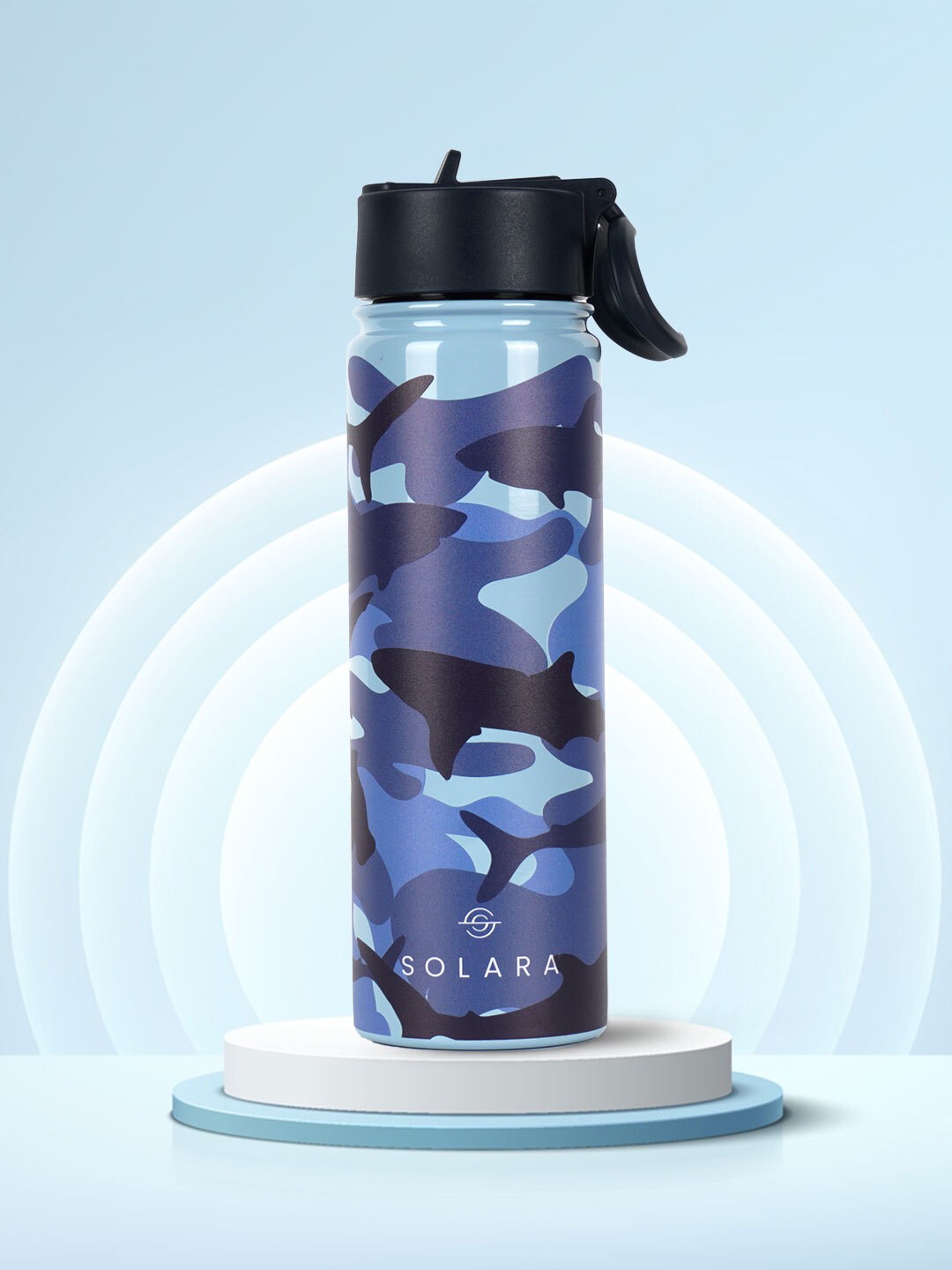 

Solara Shark Camo Stainless Steel Vacuum Insulated Water Bottle 650ML, Navy blue