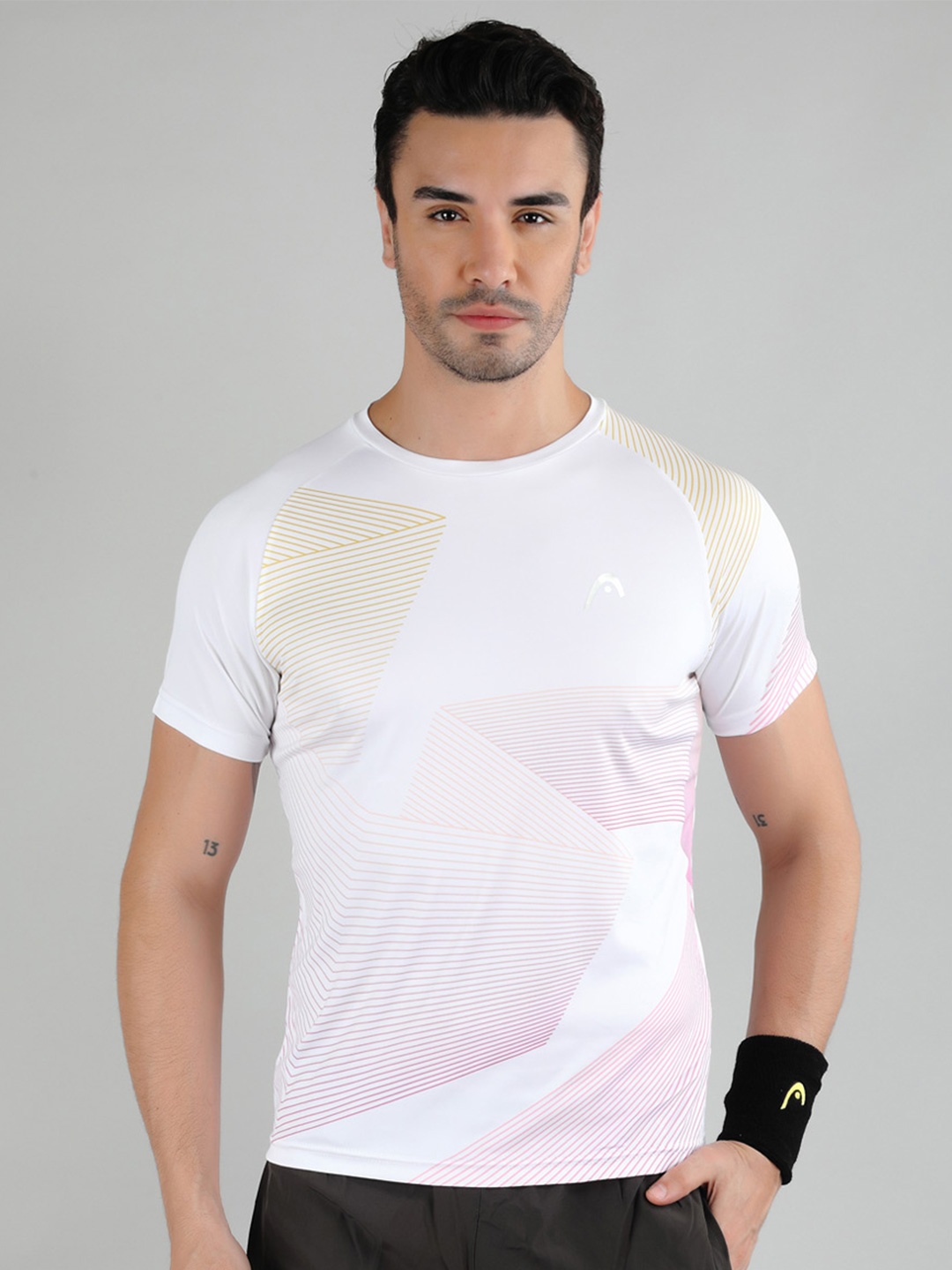 

Head HCD-381 Men Sports Colourblocked T-shirt, White