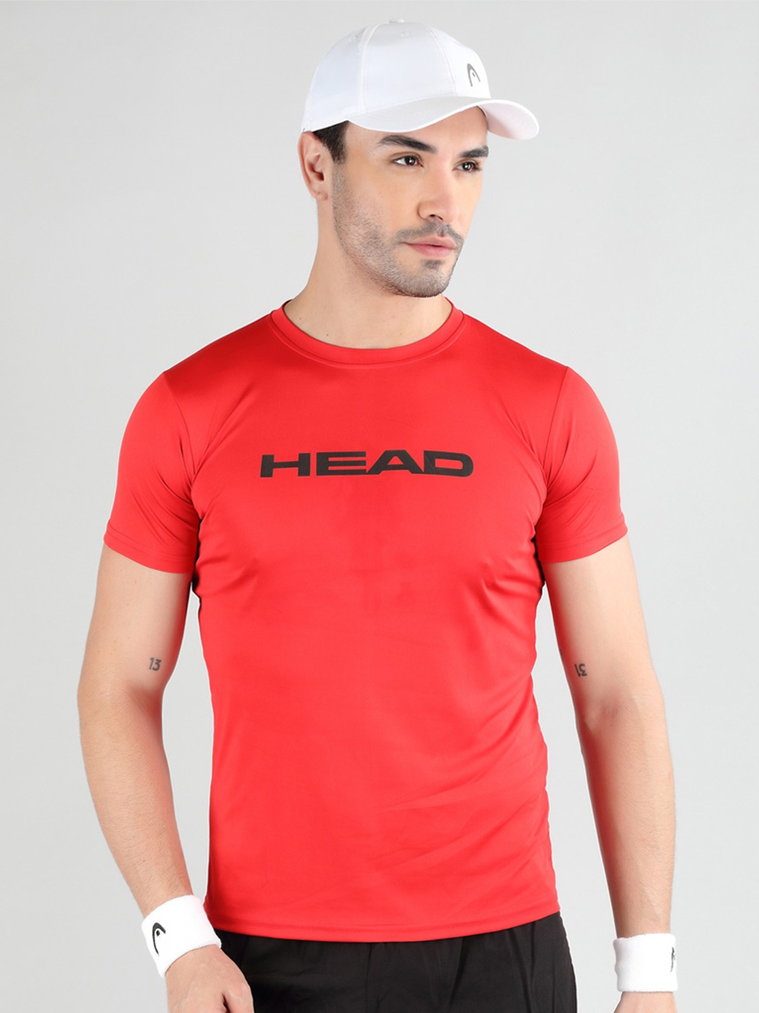 

HEAD Men HCD-403 Round Neck Tennis T-Shirt, Red