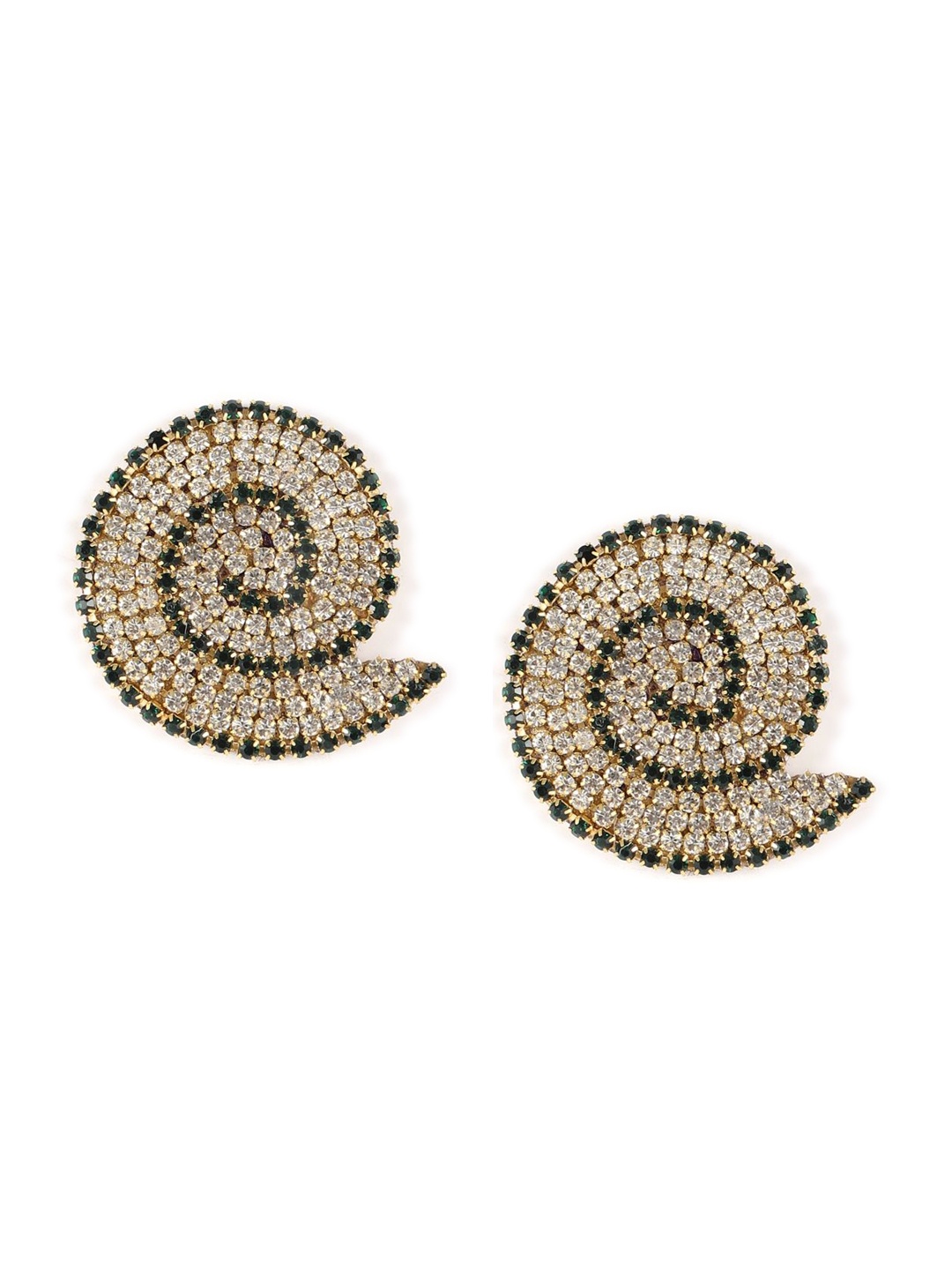

DressBerry Gold-Plated Rhinestone Contemporary Studs Earrings