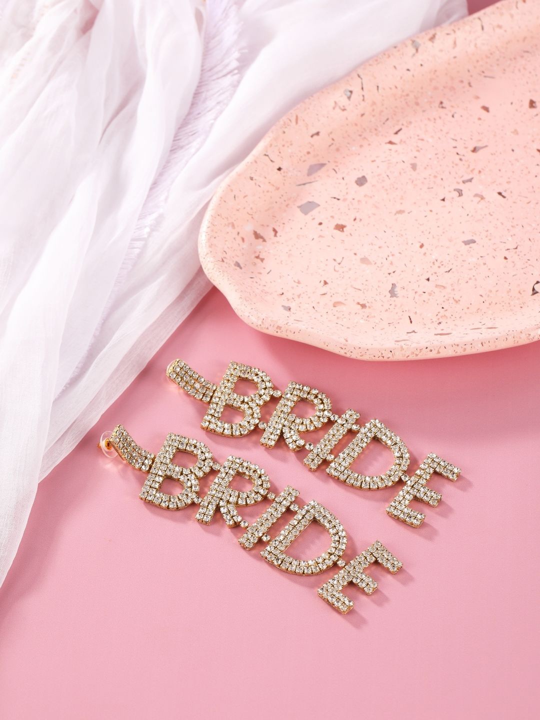 

DressBerry Gold-Plated Rhinestone-Studded Contemporary Drop Earrings