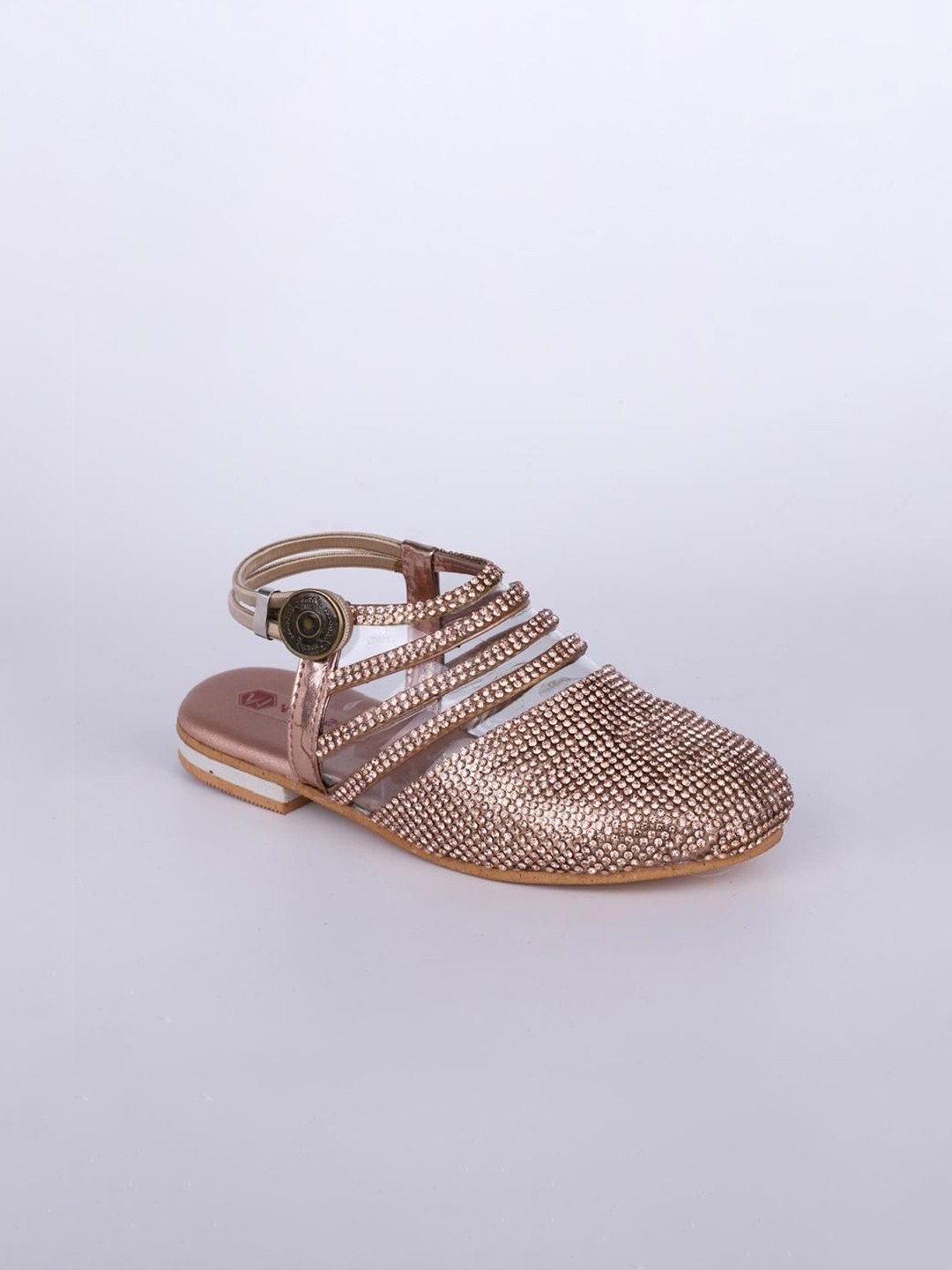 

Minesole Girls Embellished Round Toe Ballerinas, Rose gold