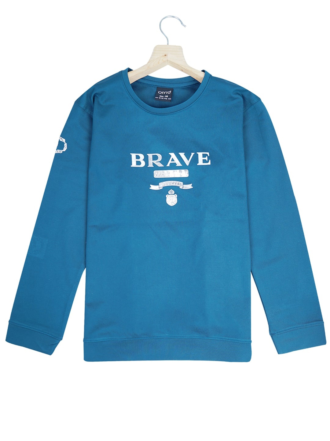 CAVIO Boys Typography Printed Round Neck T-shirt, Turquoise blue