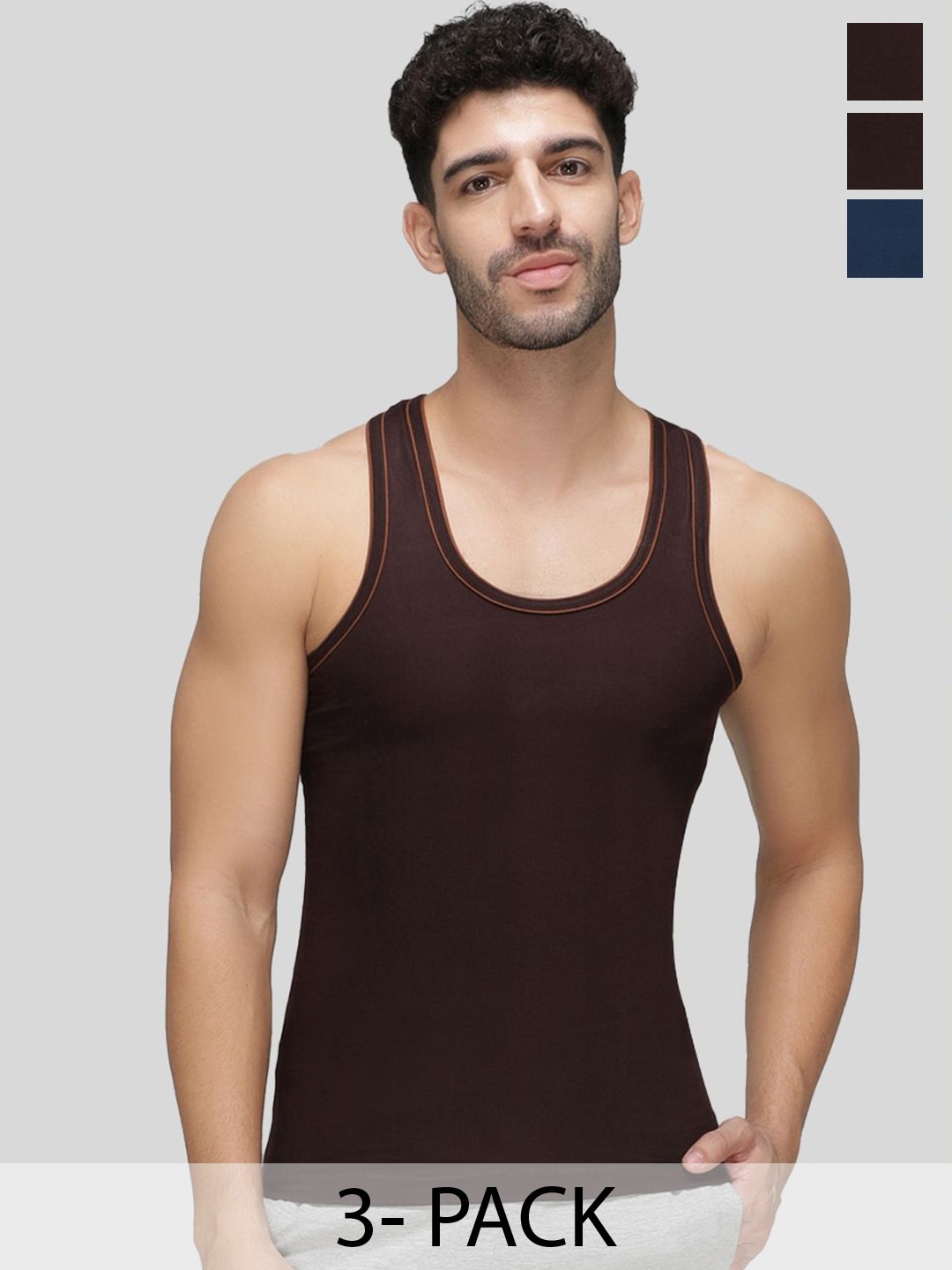 

AMUL COMFY Pack of 2 Cotton Innerwear Vests, Maroon