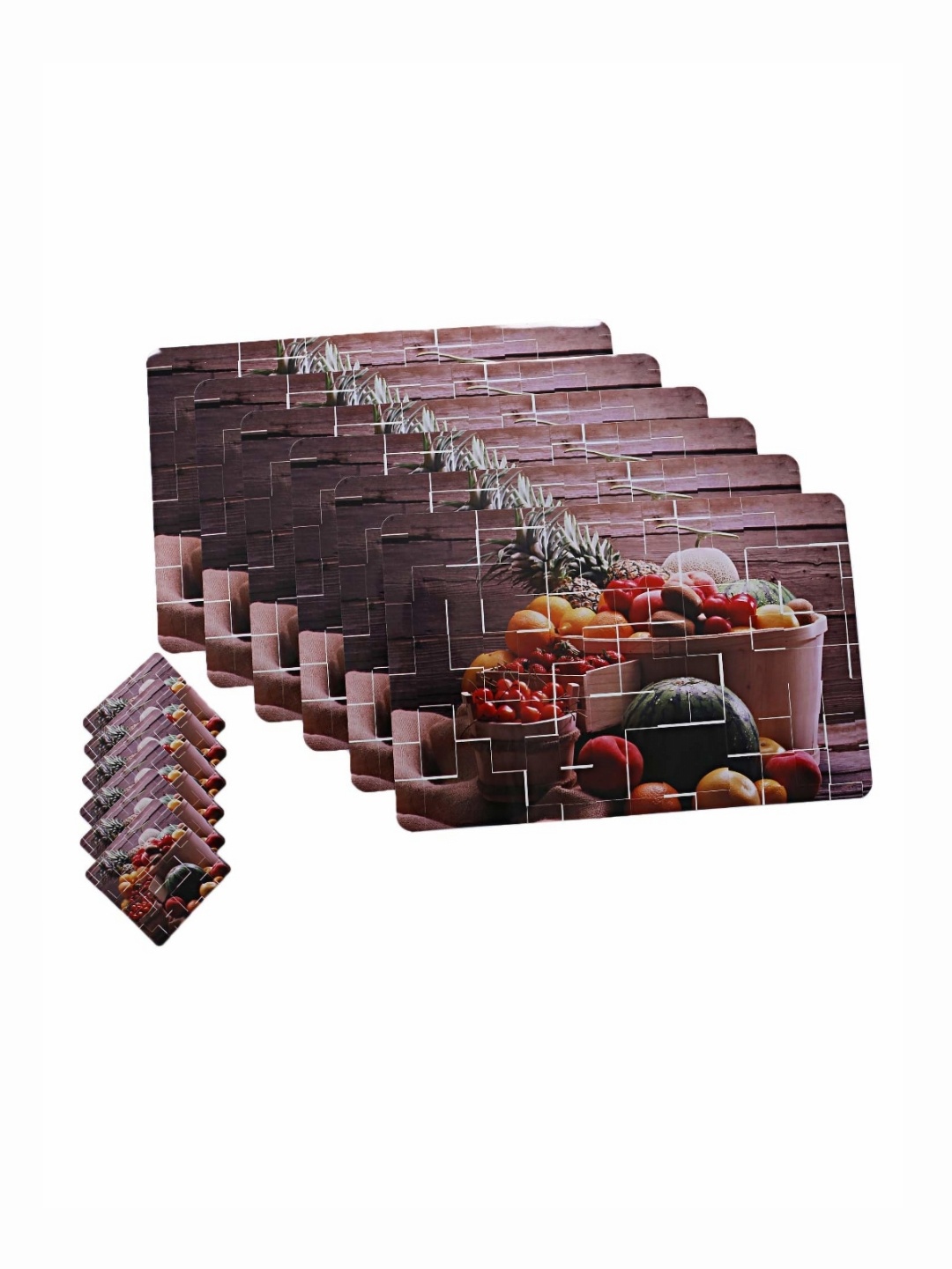 

Kuber Industries Brown 6 Pieces Printed Table Linen Set