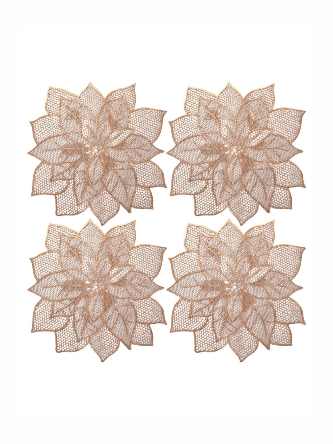 

Kuber Industries Copper Toned 4 Pieces Floral Table Placemats