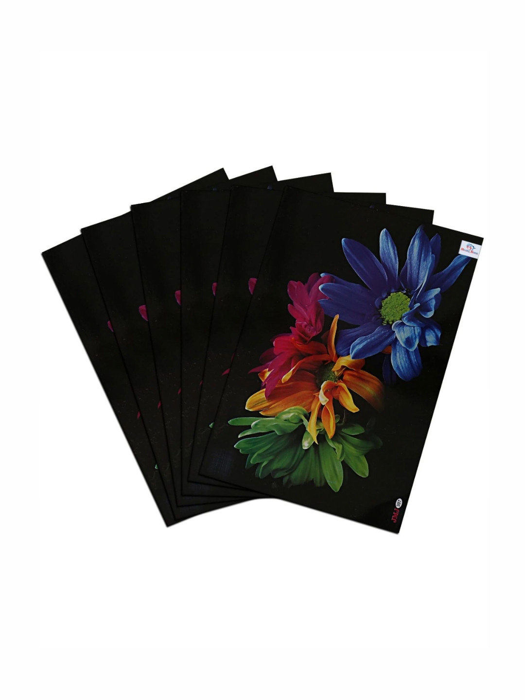 

Kuber Industries Black 6 Pieces Floral Printed Table Placemats