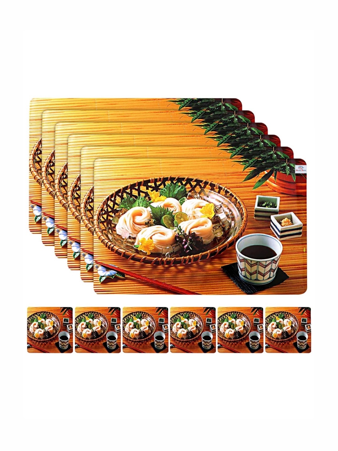 

Kuber Industries Brown 12 Pieces Rectangular Table Placemats
