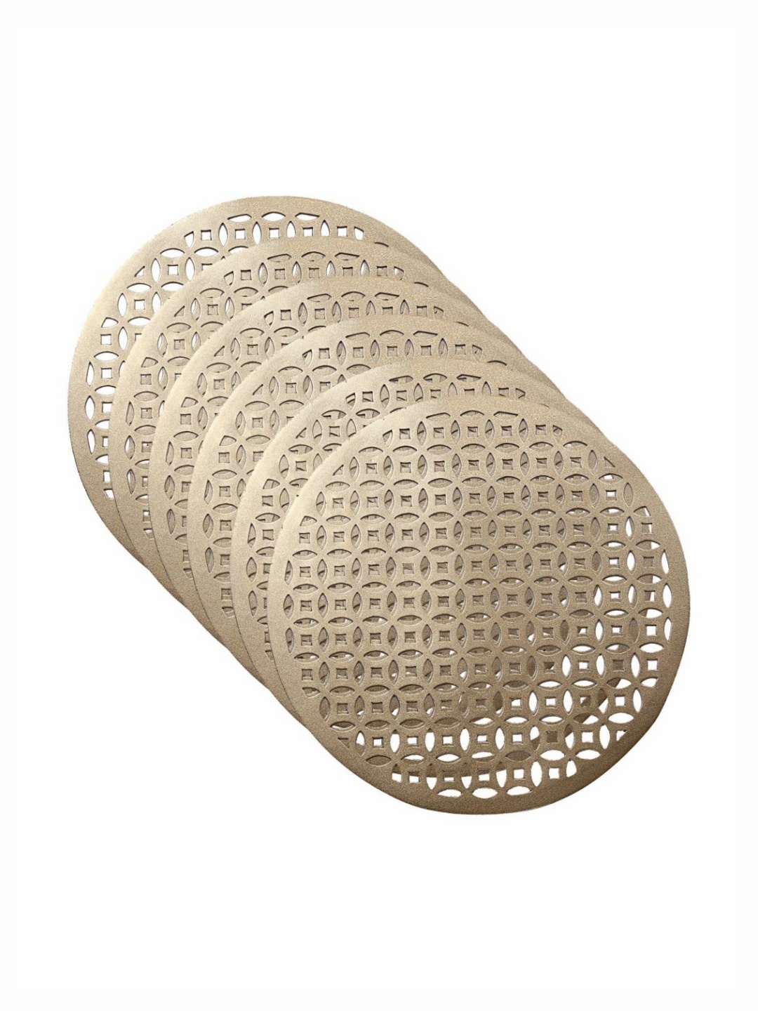 

Kuber Industries Brown 6 Pieces Textured Table Placemats