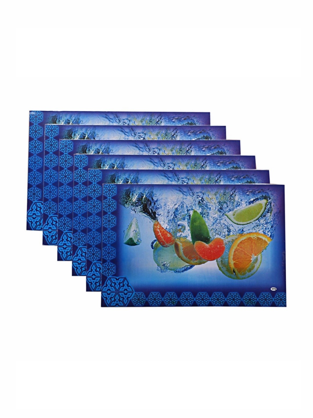 

Kuber Industries Blue & Orange Coloured 6 Pieces Printed Table Placemats