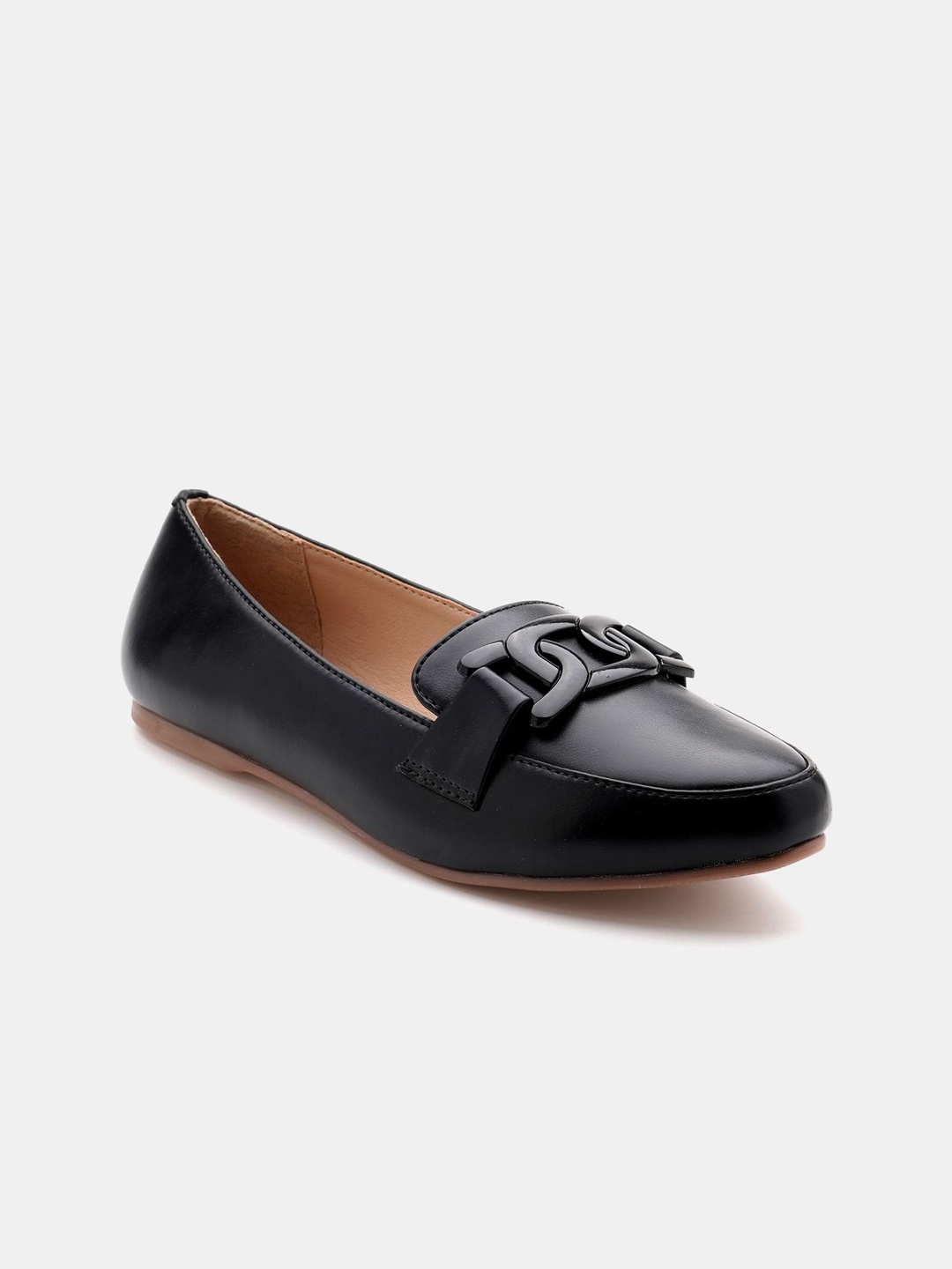 

R&B Women Open Toe Flats with Laser Cuts, Black