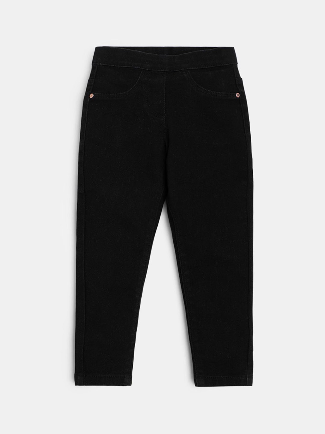 

R&B Girls Mid Rise Clean Look Cotton Jeans, Black