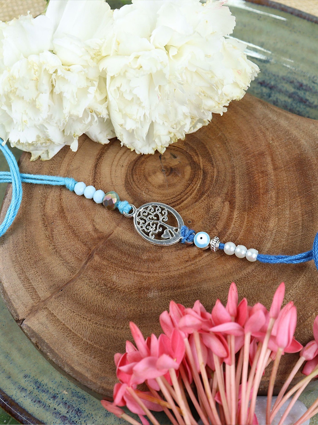 

Asthetika Tree of Life Rakhi with Roli Chawal, Blue
