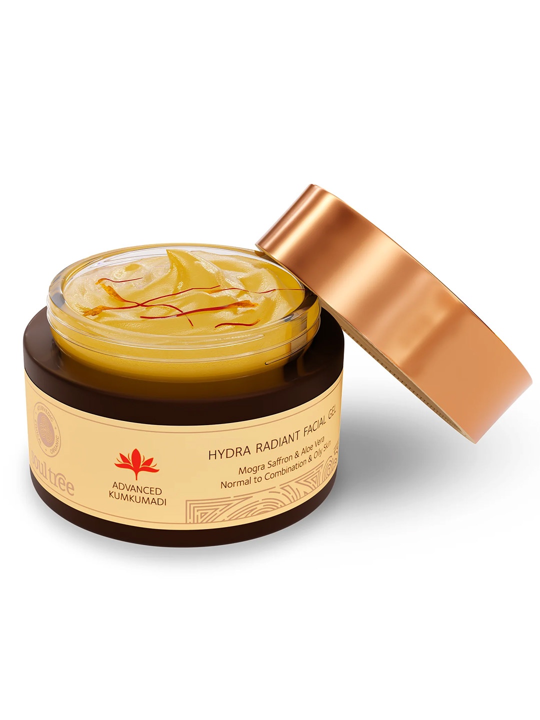 

Soultree Advanced Kumkumadi Hydra Radiant Facial Gel with Aloe Vera & Mogra Saffron - 50 g, Peach