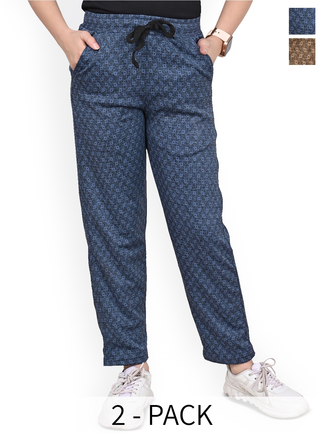 

BAESD Girls 2 Pcs Regular Fit Check Printed Regular Lower Trackpant, Brown