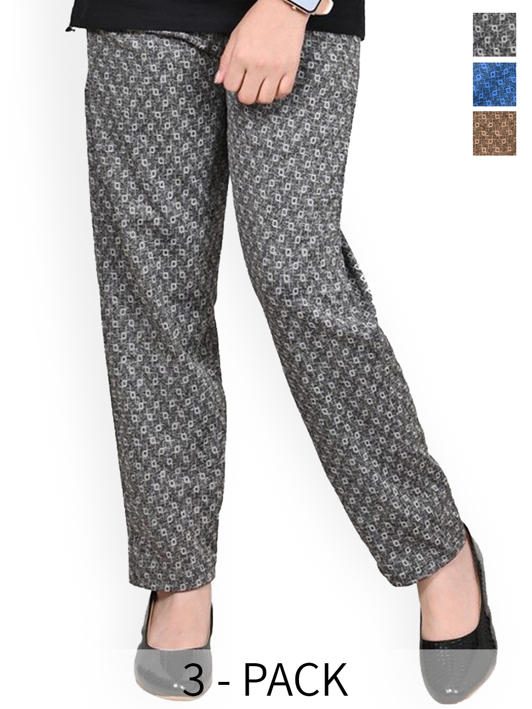 

BAESD Girls Pack Of 3 Printed Track Pants, Brown