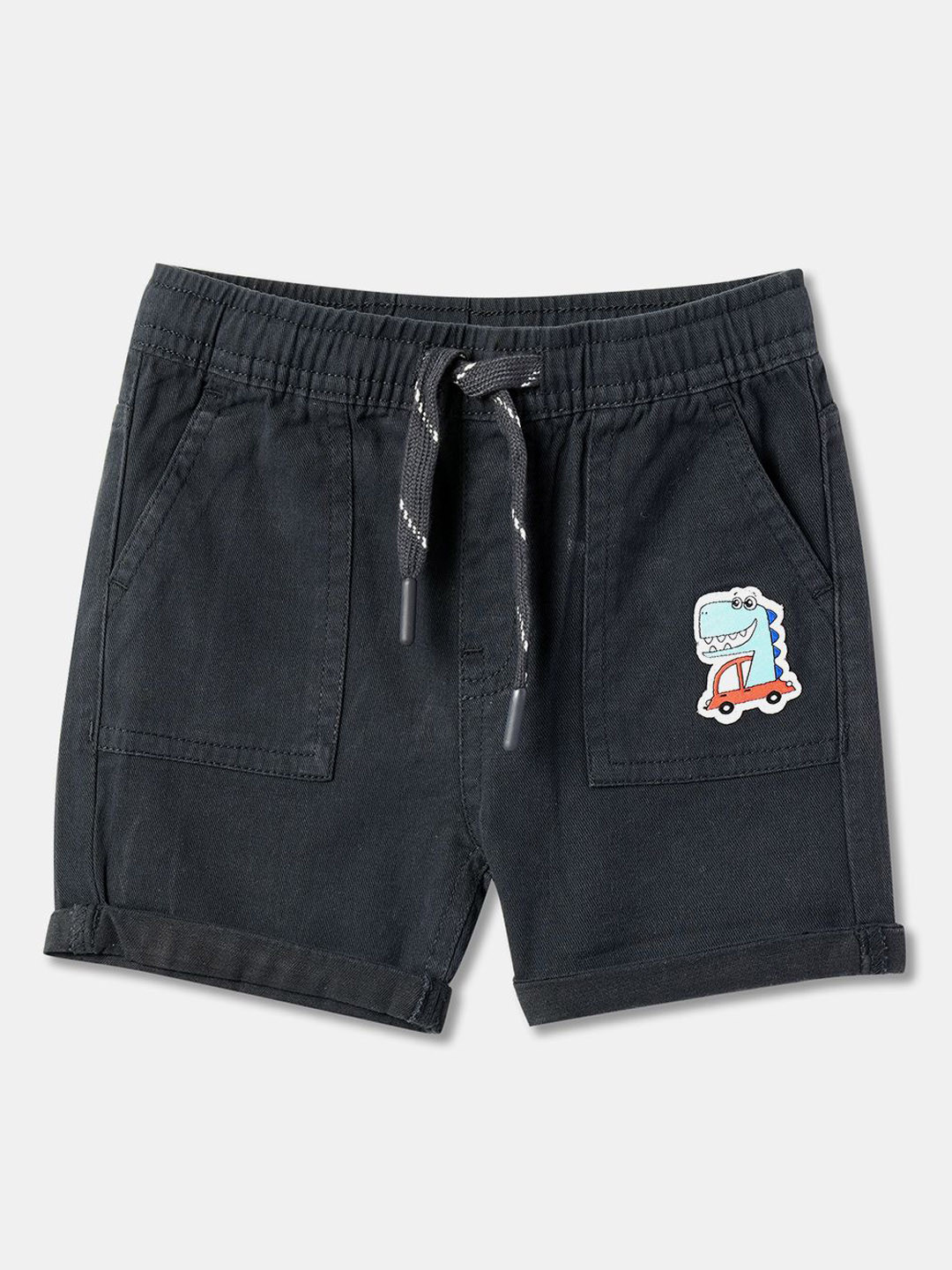 

R&B Boys Mid-Rise Cotton Shorts, Blue